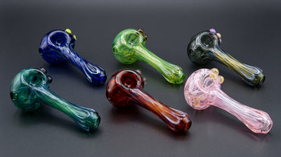 4″ Element Silver Fume Pipe – Made in USA in Lake Green, Amber, Blue, Green, Silver and Pink