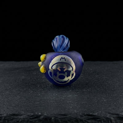 4" Element Mario Hand Pipe - Made in USA on dark slate surface - Oil Slick Pad
