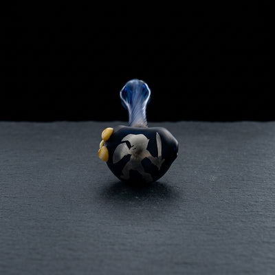 4″ Element Triforce Hand Pipe – Made in USA on dark slate surface - Oil Slick Pad