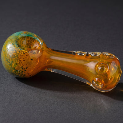 4" Frit Head Fume Inside Body Clear Dot Accent Hand Pipe