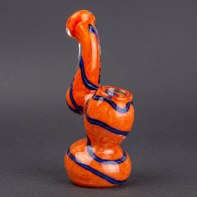 4" Frit Two-Tone Squiggle Line Mini Bubbler