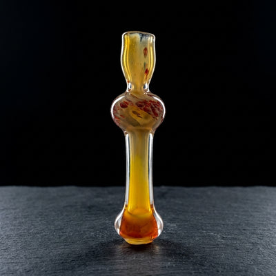 4" Fume Frit Ball Chillum on dark slate surface - Oil Slick Pad