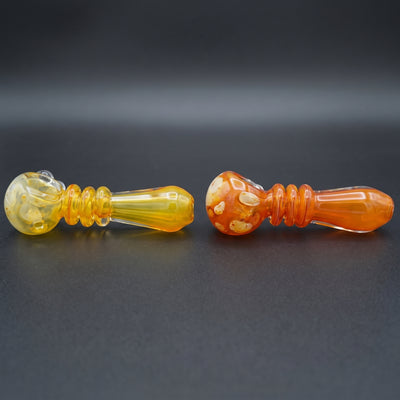 4" Fume Maria Glass Hand Pipe in Yellow and Orange