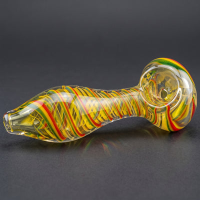 4" Fume Orb Mouth Rasta Swirl Hand Pipe