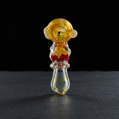 4" Fume w/ Color Accent Inside Out Body Twist Hand Pipe on dark slate surface - Oil Slick Pad