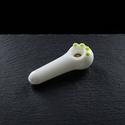 4" Glass Cat Paw Hand Pipe on dark slate surface - Oil Slick Pad