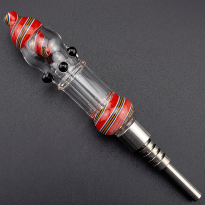 4" Glass Nectar Straw w/ Screw on Titanium Tip