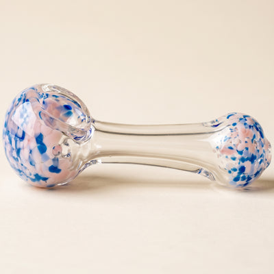 4" Multicolor Frit & Clear Hand Pipe, light background