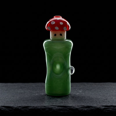 4" Mushroom Tube Hand Pipe on dark slate surface - Oil Slick Pad