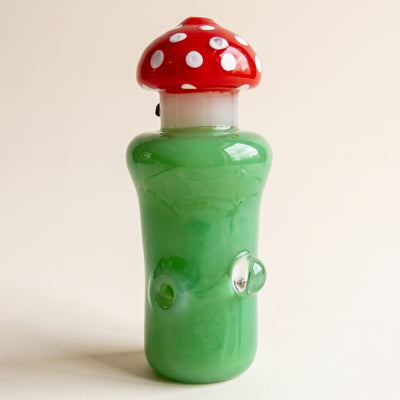 4" Mushroom Tube Hand Pipe, light background