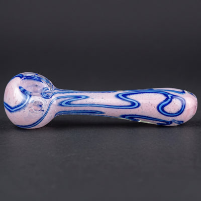 4" Opaque Pastel Frit Two-Tone Squiggle Line Hand Pipe