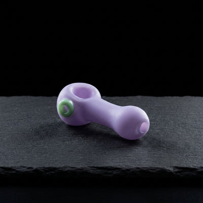 4" Opaque Pastel Two-Tone Accent Hand Pipe on dark slate surface - Oil Slick Pad