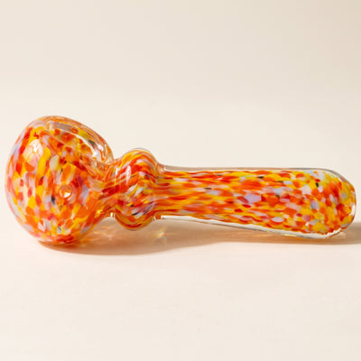 4" Rainbow Frit Maria Neck Hand Pipe, light background