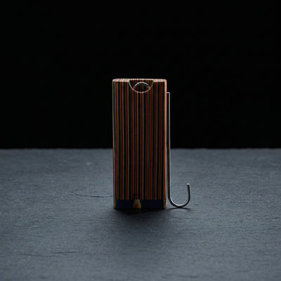 4" Rainbow Stripe Wood Dugout w/ Poker on dark slate surface - Oil Slick Pad