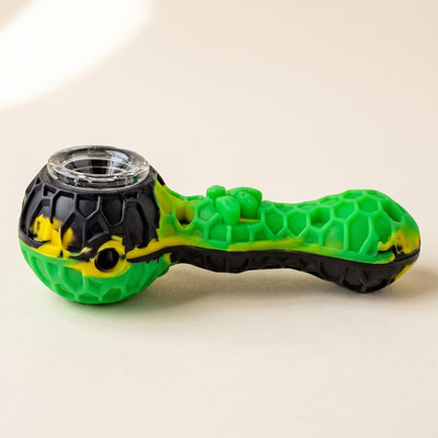 4″ Silicone Honeycomb Spoon w/ Poker, light background