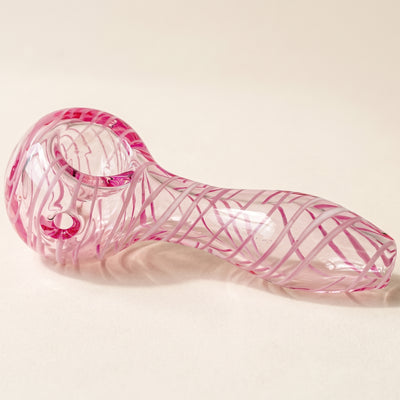 4" Solid Color w/ White Swirl Hand Pipe, light background