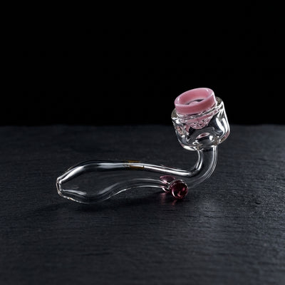 4" Stratus Lay Down Sherlock w/ Screen & Large Bowl Pipe on dark slate surface - Oil Slick Pad