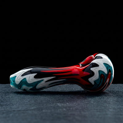 4" Vac Stack Wigwag Hand Pipe on dark slate surface - Oil Slick Pad
