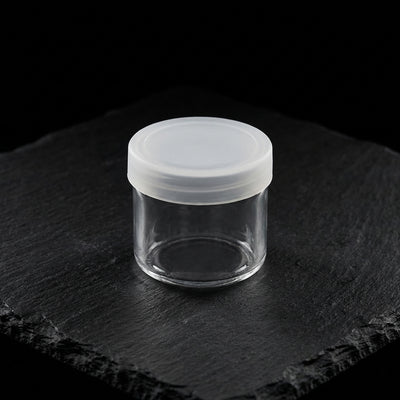 6ml Glass No-Neck Jar with Silicone lid - angle shot