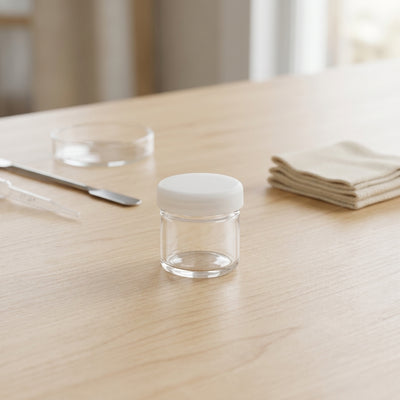 6ml Glass No-Neck Jar with Silicone lid - detail view