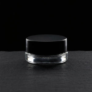 7ml Low Profile Glass Jar with Black Screw Top - hero shot