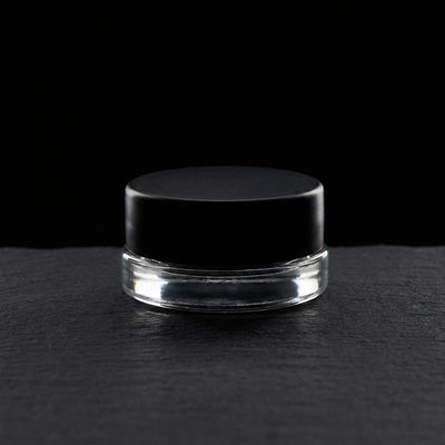 7ml Low Profile Glass Jar with Black Screw Top - hero shot
