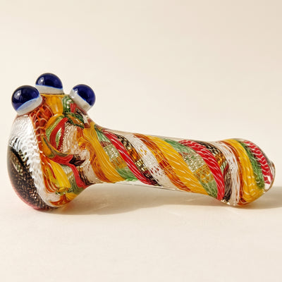 4.5″ Color Spiral Glass Hand Pipe, light background