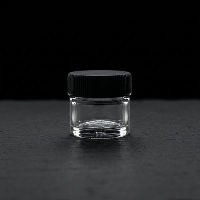 5ml Screw Top Jar with Black Lids - close-up view