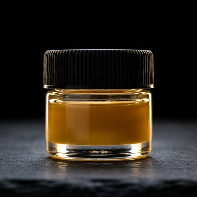 5ml Screw Top Jar with Black Lids - detail view