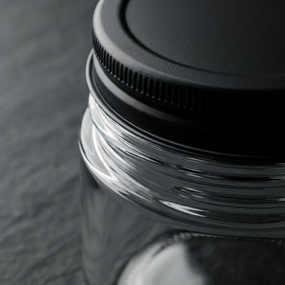 3oz Glass Jar with Black Child-Resistant Lid - detail shot