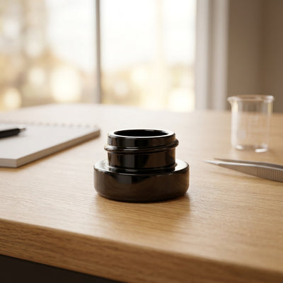5ml UV Resistant Heavy Bottom Jar with Child Resistant Black Lids - view 9