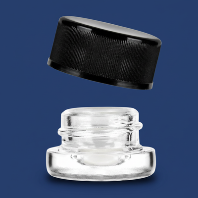 5ml Glass Jar- Child Resistant with Black Lids