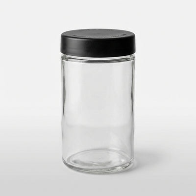 10oz Child-Resistant Glass Jars with Black Caps – 14 Grams (1/2 Ounce) Capacity, Airtight and Durable, 36-Pack – Ideal for Ca