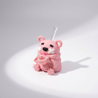4.9" Tongue-sticking Bear Water Pipe | Silicone