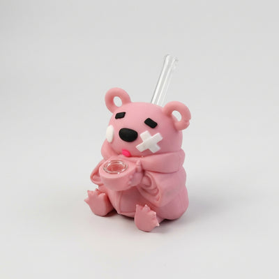 4.9" Tongue-sticking Bear Water Pipe | Silicone