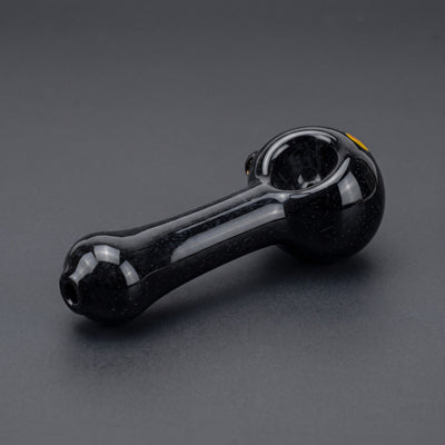 4" Frit Flower Head Hand Pipe in Black