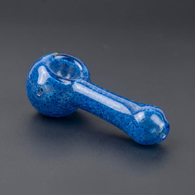 4" Frit Flower Head Hand Pipe in Blue