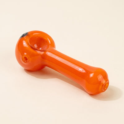 4" Frit Flower Head Hand Pipe, light background