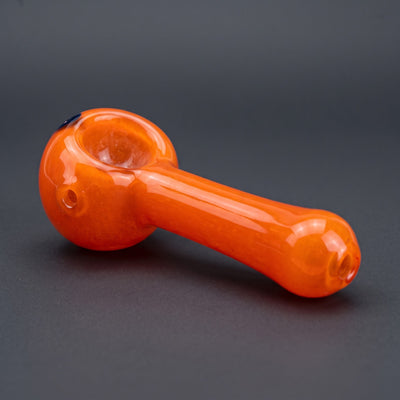 4" Frit Flower Head Hand Pipe in Orange