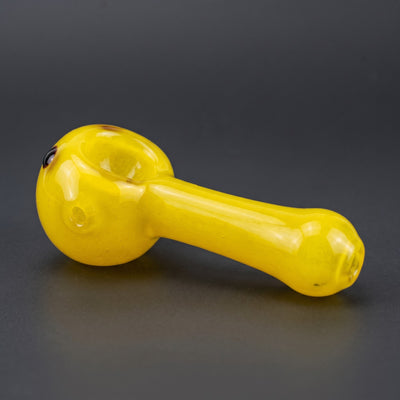 4" Frit Flower Head Hand Pipe in Yellow