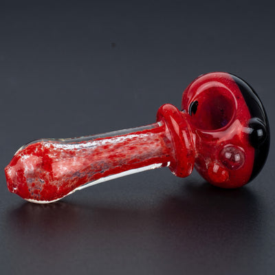 4" Frit Maria Two-Tone Encalmo Hand Pipe in Red & Black