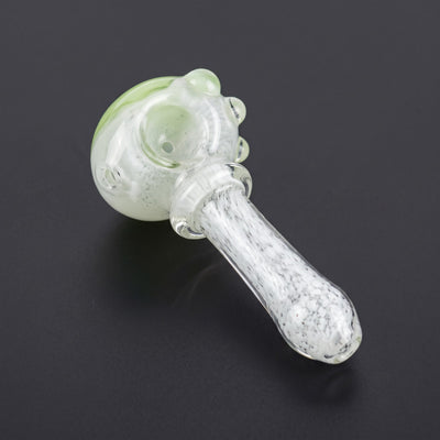 4" Frit Maria Two-Tone Encalmo Hand Pipe in White & Lime