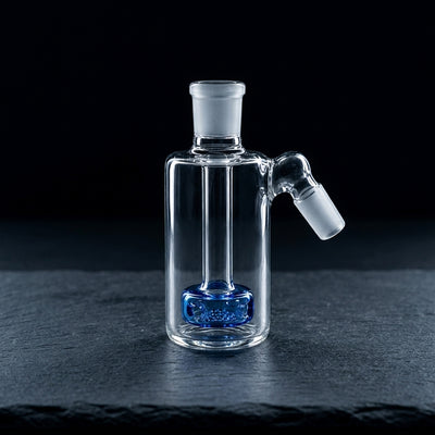 5'' 14 M 45° Monark Color Shower Head Ash Catcher on dark slate surface - Oil Slick Pad