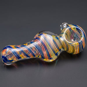 5.5" Cobalt Fume & Swirl Flat Body Hand Pipe