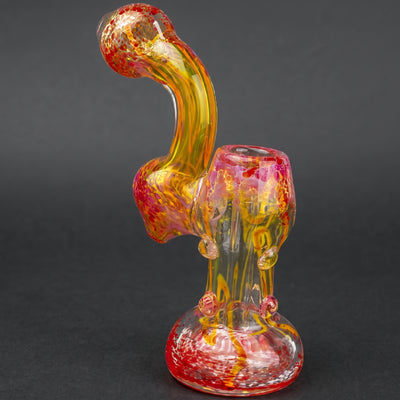 5.5" Frit Fume & Squiggly Line w/ Clear Dots Body Bubbler