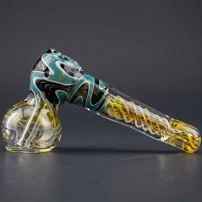 5.5" Fume Swirl w/ Color Line Wave Body & Bowl Bubbler