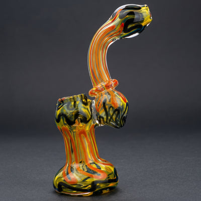 5.5" Fume Two-Tone Squiggle Line Sherlock Maria Neck Bubbler