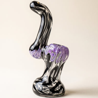 5.5" Two-Tone Squiggle Line Accent Stand Up Bubbler, light background