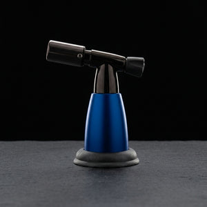 5" aLeaf Blue Turbo Blow Torch V2 on dark slate surface - Oil Slick Pad