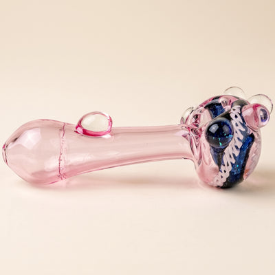 5" Assorted Pink Hand Pipe w/ Dots, light background